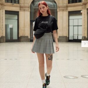 Gray Plaid Skirt